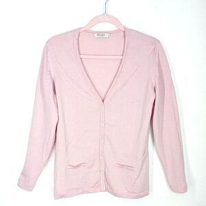 Maerz Muenchen 100% Virgin Merino Wool Pink Cardigan Size 40